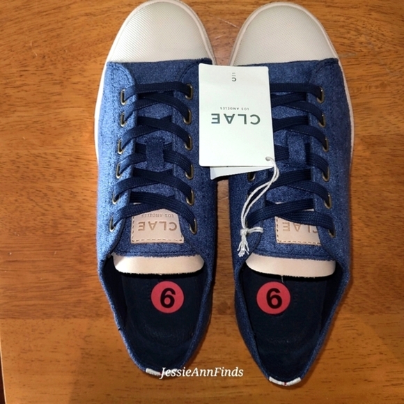 NWT CLAE Navy Blue Herbie Textile Recycled Terry Shoes Men's 6 Women's 7.5 EUR38 - Picture 13 of 16